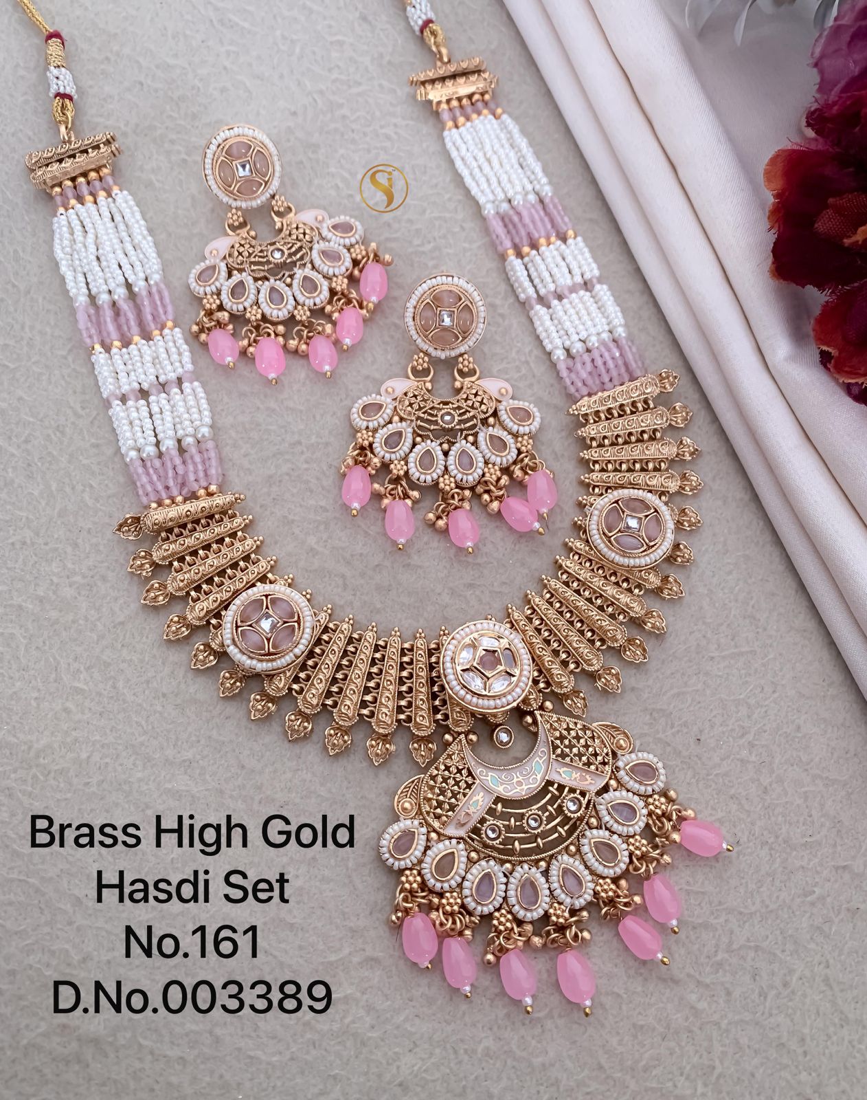 3387 BH Brass High Gold Bridal Hasadi Set Wholesale Shop In Surat

